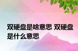 双硬盘是啥意思 双硬盘是什么意思 