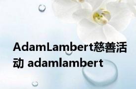 AdamLambert慈善活动 adamlambert 