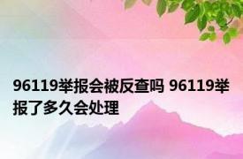 96119举报会被反查吗 96119举报了多久会处理 