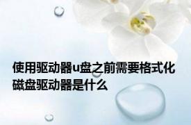 使用驱动器u盘之前需要格式化 磁盘驱动器是什么