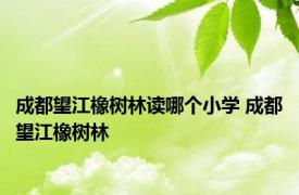 成都望江橡树林读哪个小学 成都望江橡树林 