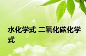 水化学式 二氧化碳化学式 