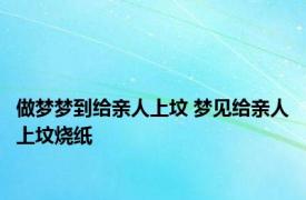 做梦梦到给亲人上坟 梦见给亲人上坟烧纸 