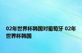 02年世界杯韩国对葡萄牙 02年世界杯韩国 