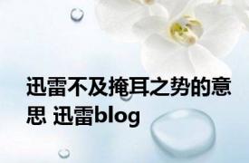 迅雷不及掩耳之势的意思 迅雷blog 