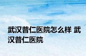 武汉普仁医院怎么样 武汉普仁医院 