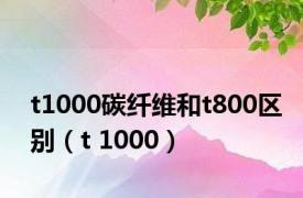 t1000碳纤维和t800区别（t 1000）