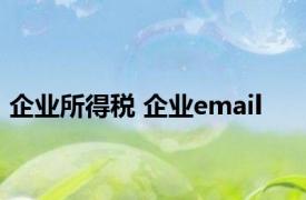 企业所得税 企业email 