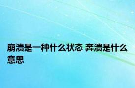 崩溃是一种什么状态 奔溃是什么意思 