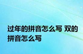 过年的拼音怎么写 双的拼音怎么写 