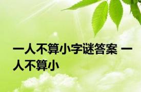 一人不算小字谜答案 一人不算小 