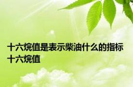 十六烷值是表示柴油什么的指标 十六烷值 