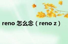 reno 怎么念（reno z）