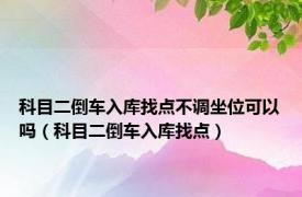 科目二倒车入库找点不调坐位可以吗（科目二倒车入库找点）