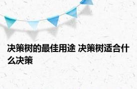 决策树的最佳用途 决策树适合什么决策 