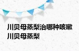 川贝母蒸梨治哪种咳嗽 川贝母蒸梨 