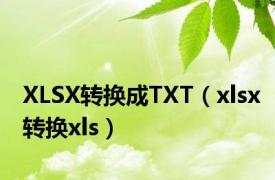 XLSX转换成TXT（xlsx转换xls）