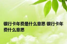 银行卡年费是什么意思 银行卡年费什么意思