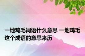 一地鸡毛词语什么意思 一地鸡毛这个成语的意思来历