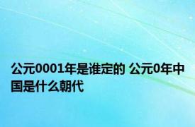 公元0001年是谁定的 公元0年中国是什么朝代