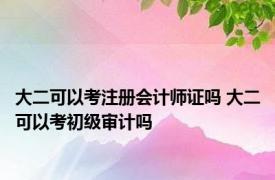 大二可以考注册会计师证吗 大二可以考初级审计吗 