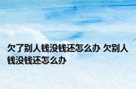 欠了别人钱没钱还怎么办 欠别人钱没钱还怎么办 