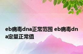 eb病毒dna正常范围 eb病毒dna定量正常值 