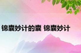 锦囊妙计的囊 锦囊妙计 