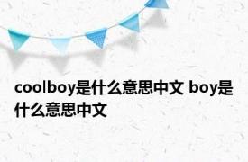 coolboy是什么意思中文 boy是什么意思中文 