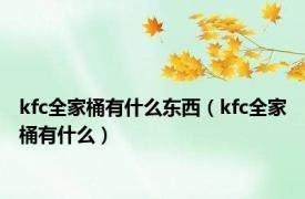 kfc全家桶有什么东西（kfc全家桶有什么）