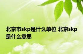 北京市skp是什么单位 北京skp是什么意思