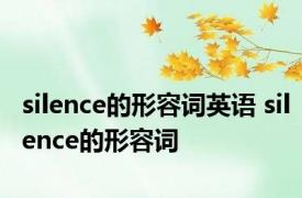 silence的形容词英语 silence的形容词 