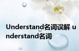 Understand名词误解 understand名词 