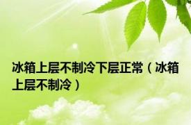 冰箱上层不制冷下层正常（冰箱上层不制冷）