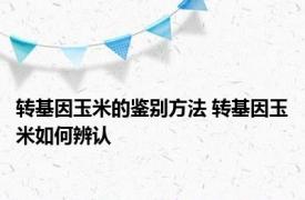 转基因玉米的鉴别方法 转基因玉米如何辨认