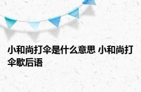 小和尚打伞是什么意思 小和尚打伞歇后语