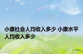 小康社会人均收入多少 小康水平人均收入多少