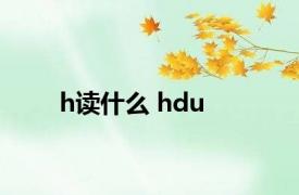 h读什么 hdu 