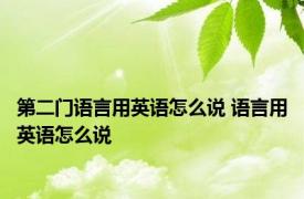 第二门语言用英语怎么说 语言用英语怎么说 