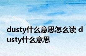 dusty什么意思怎么读 dusty什么意思 