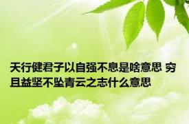 天行健君子以自强不息是啥意思 穷且益坚不坠青云之志什么意思 