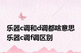 乐器c调和d调都啥意思 乐器c调f调区别