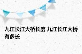 九江长江大桥长度 九江长江大桥有多长