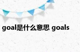 goal是什么意思 goals 