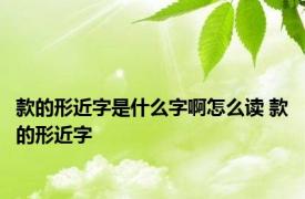 款的形近字是什么字啊怎么读 款的形近字 