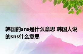 韩国的sns是什么意思 韩国人说的sns什么意思