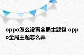 oppo怎么设置全局主题包 oppo全局主题怎么弄 