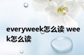 everyweek怎么读 week怎么读 