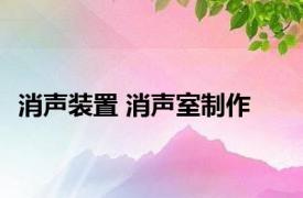 消声装置 消声室制作 