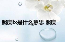 照度lx是什么意思 照度 